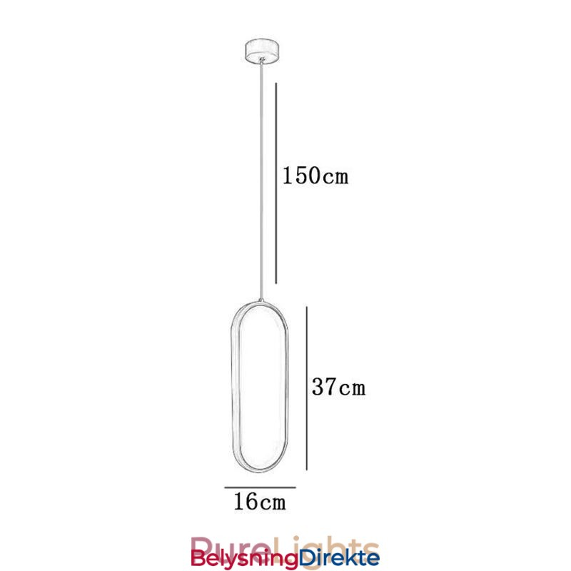 Oval Pendellampe I Akryl, Dekorativ Lampe