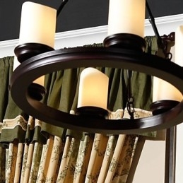 Vintage Lysekrone 6 Lys Stål Og Glass