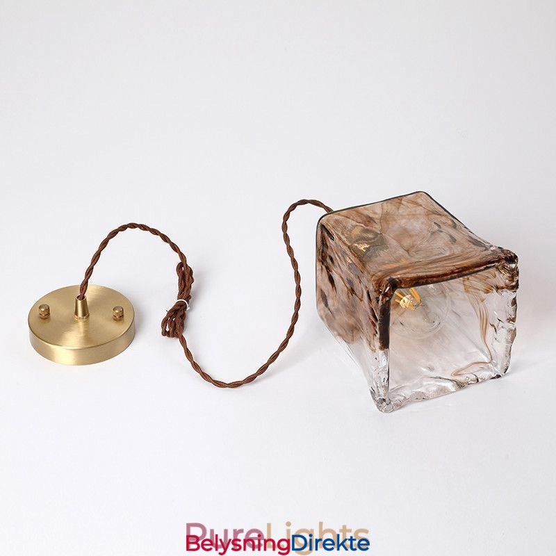 Unik Mini-Glass Pendellampe I Japansk Stil, Ravfarget Dekorativ Belysning