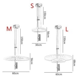 Moderne Plissert Pendellampe I Akryl, Dekorativ Belysning