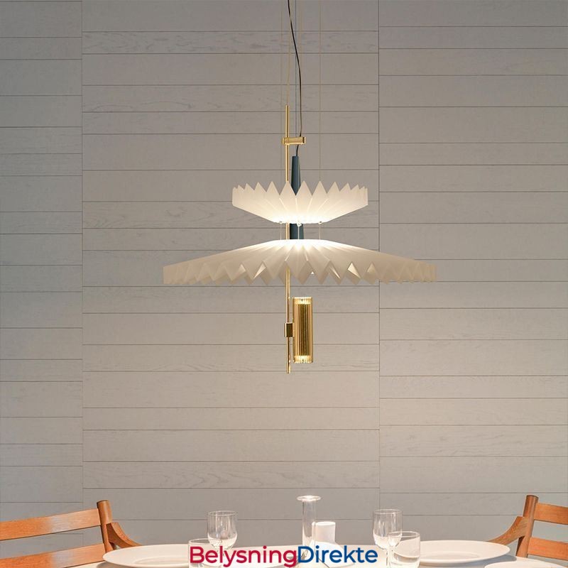 Moderne Plissert Pendellampe I Akryl, Dekorativ Belysning