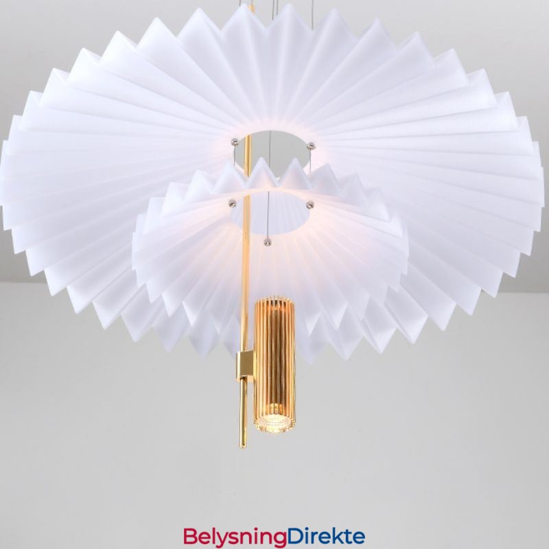 Moderne Plissert Pendellampe I Akryl, Dekorativ Belysning