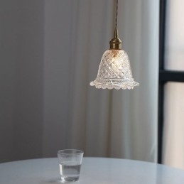 Moderne Blomsterglass Pendellampe Med 1 Lyspære Dekorativ Lampe