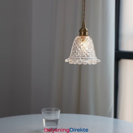 Moderne Blomsterglass Pendellampe Med 1 Lyspære Dekorativ Lampe