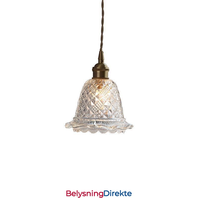 Moderne Blomsterglass Pendellampe Med 1 Lyspære Dekorativ Lampe