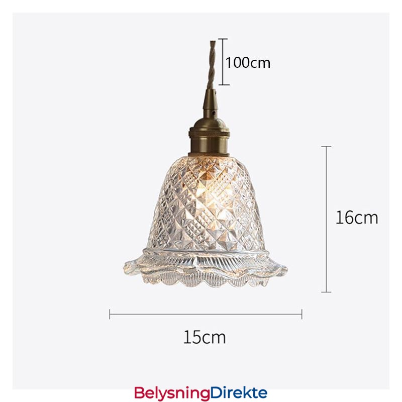 Moderne Blomsterglass Pendellampe Med 1 Lyspære Dekorativ Lampe