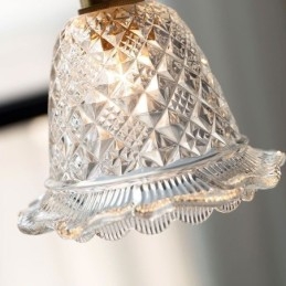 Moderne Blomsterglass Pendellampe Med 1 Lyspære Dekorativ Lampe