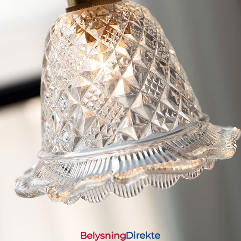 Moderne Blomsterglass Pendellampe Med 1 Lyspære Dekorativ Lampe