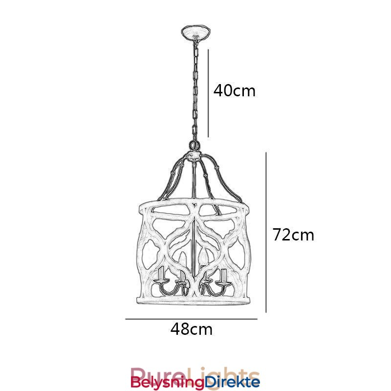 Vintage-Stil Lanterne Med 4 Lys