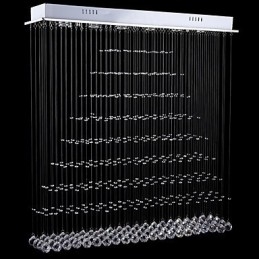 Rektangulær Krystall Pendellampe Taklysekrone Belysning Lamper Armaturer