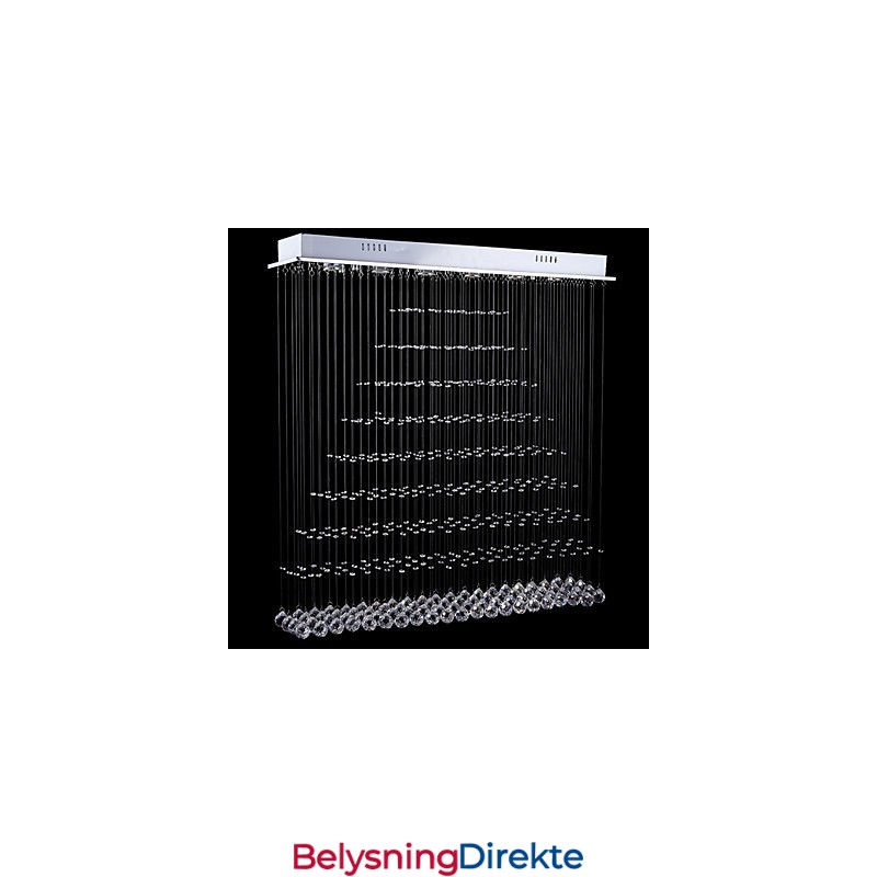 Rektangulær Krystall Pendellampe Taklysekrone Belysning Lamper Armaturer