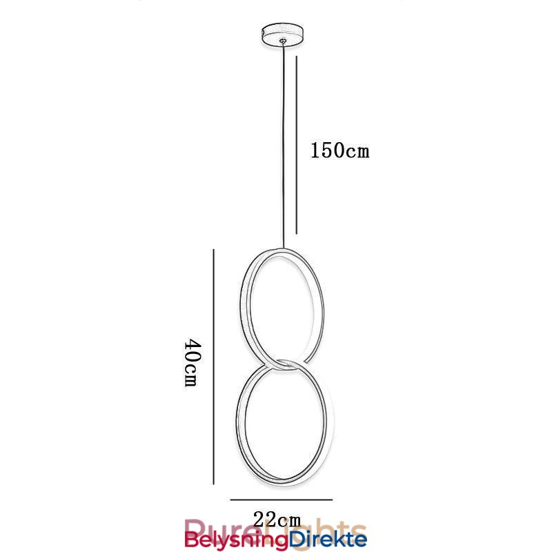 Mimimalist Dobbel Ringformet Pendellampe