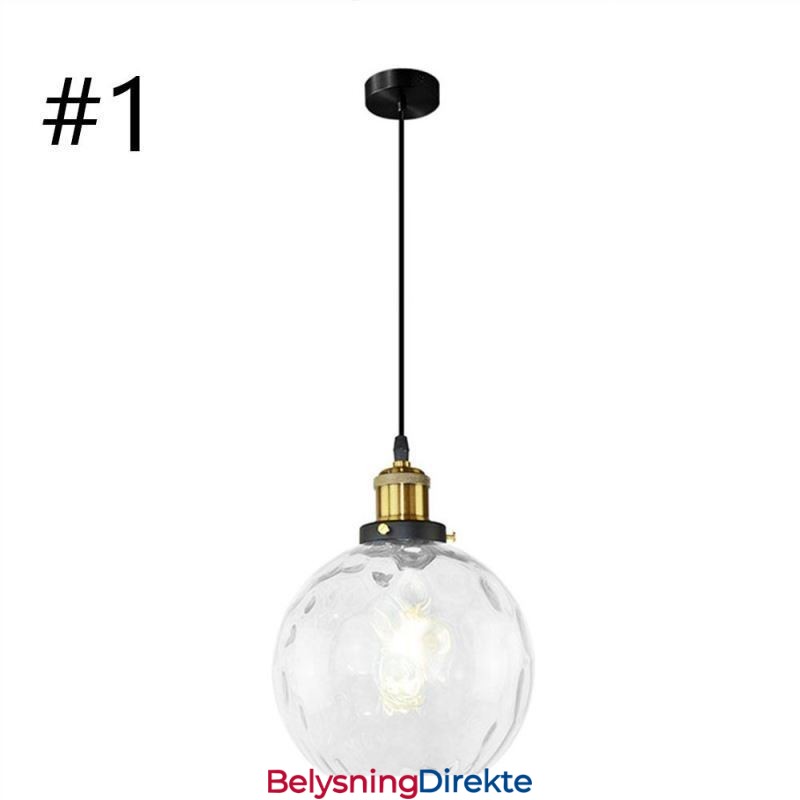 Moderne Glassanhengslampe Rund Glassanhengslampe Med Vannmønster