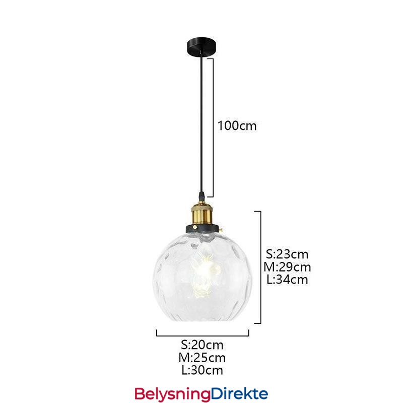 Moderne Glassanhengslampe Rund Glassanhengslampe Med Vannmønster