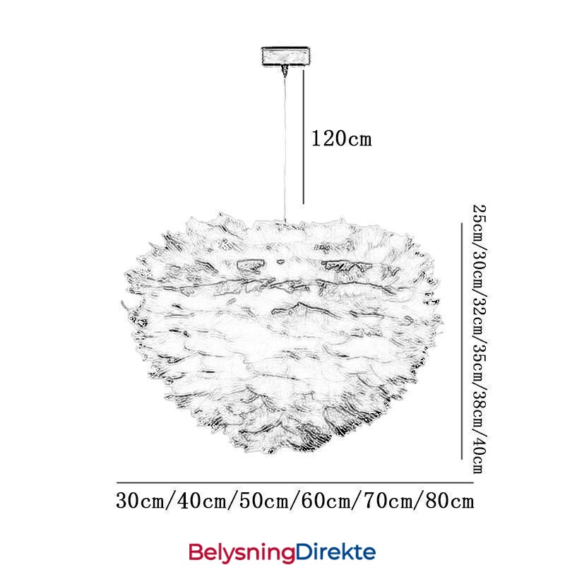 Pen Dekorativ Pendellampe Med Fjær