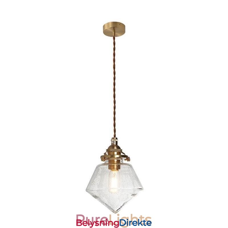 1 Lys Diamantglass Pendellampe Bobleglasslampe