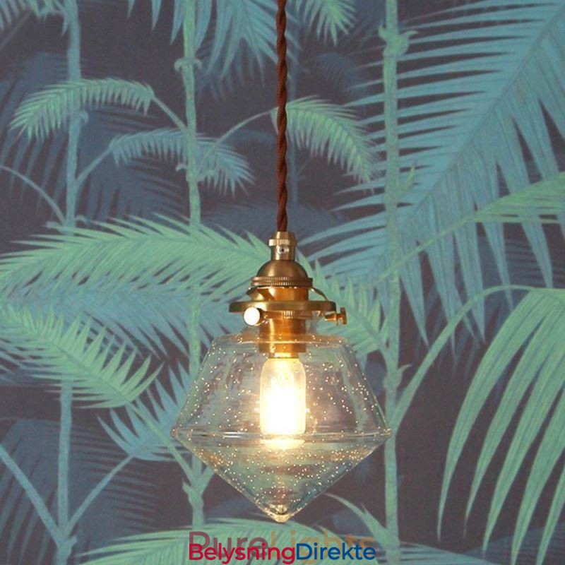 1 Lys Diamantglass Pendellampe Bobleglasslampe