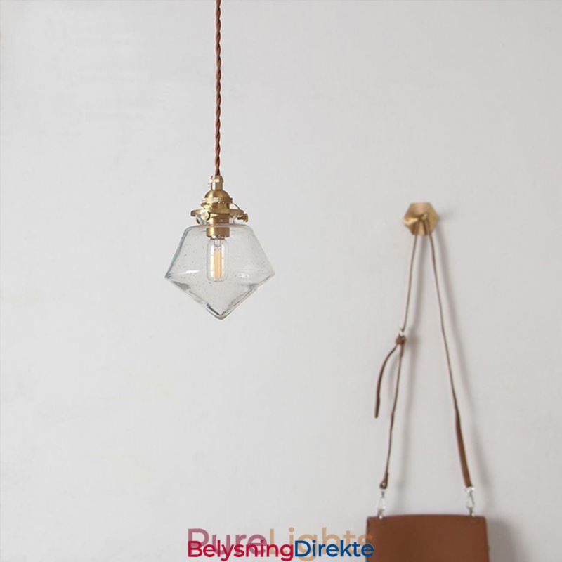 1 Lys Diamantglass Pendellampe Bobleglasslampe