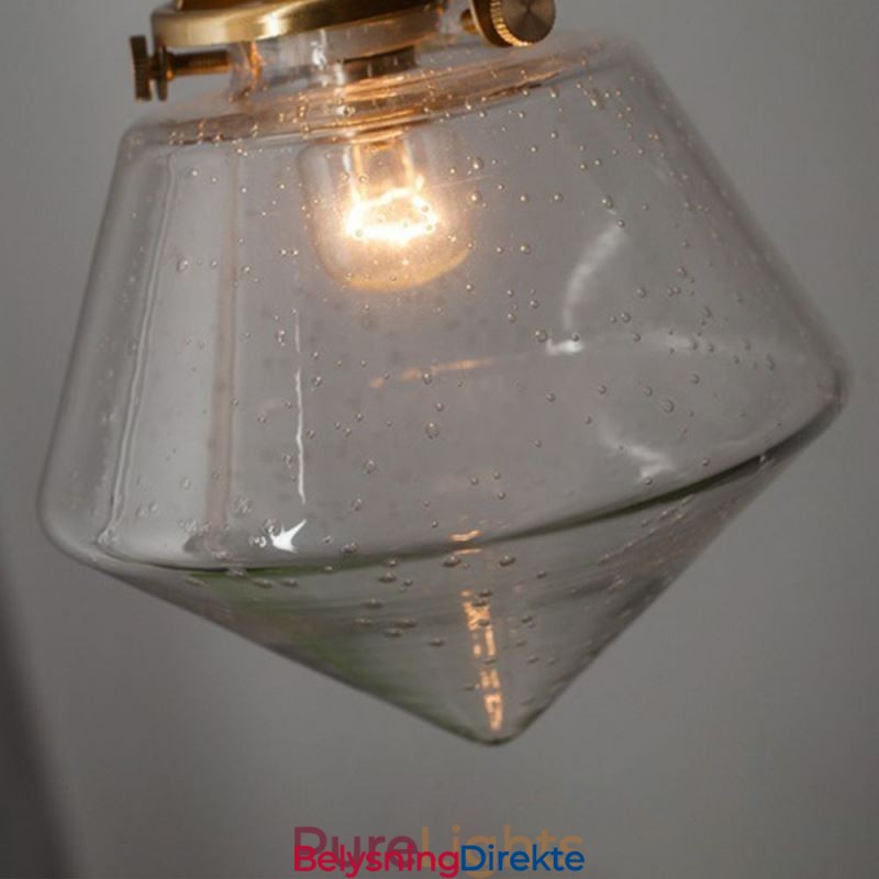 1 Lys Diamantglass Pendellampe Bobleglasslampe