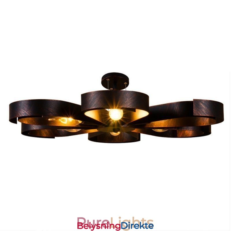 Moderne Vintage Taklampe I Jernformet Blomst