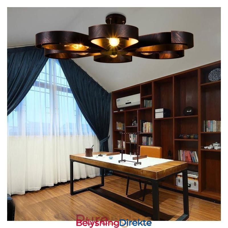 Moderne Vintage Taklampe I Jernformet Blomst