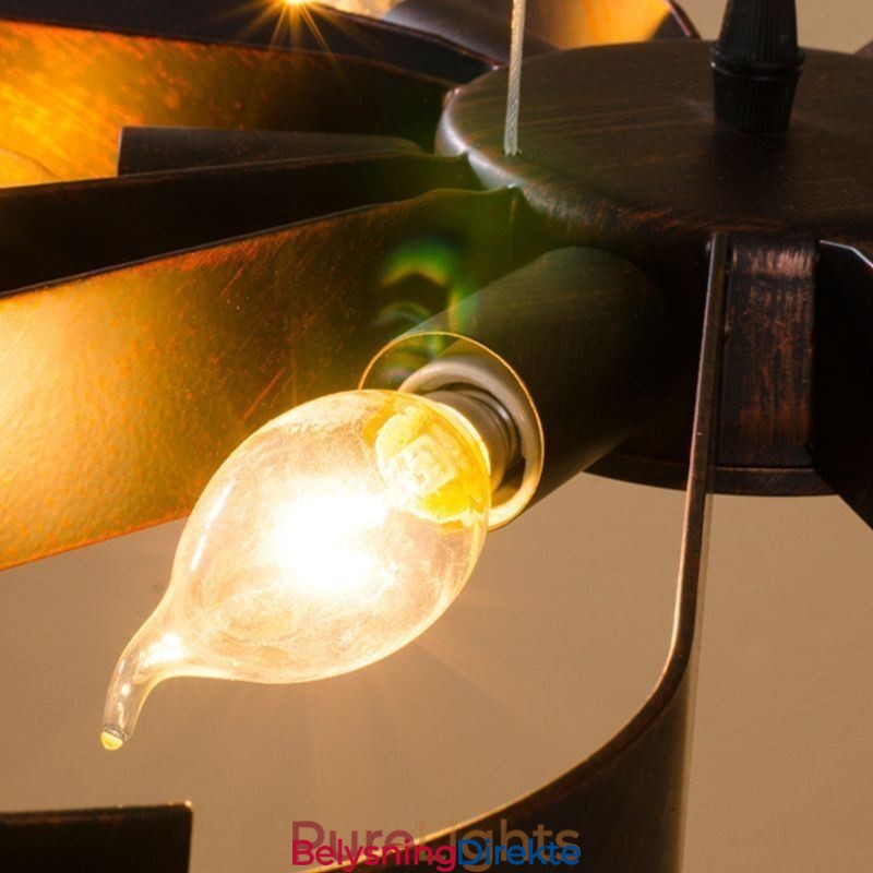 Moderne Vintage Taklampe I Jernformet Blomst