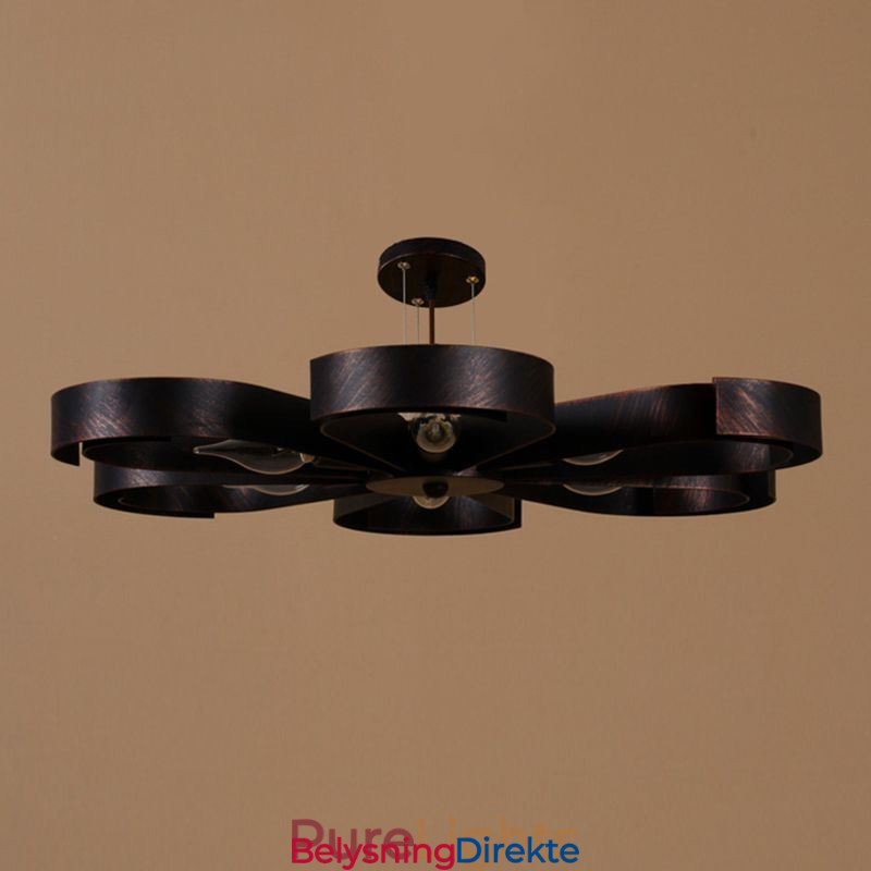 Moderne Vintage Taklampe I Jernformet Blomst