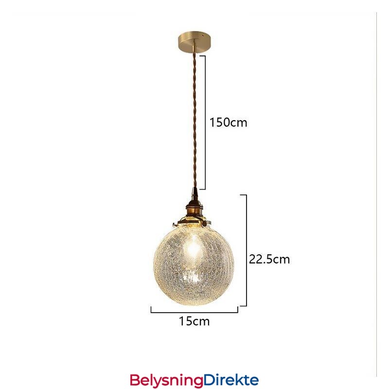 Moderne Pendellampe I Glass Med Knitrende Tak