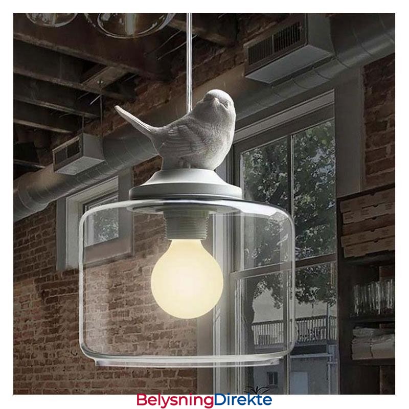 Retro-Stil Glass Pendellampe Little Bird Dekorativ Belysning