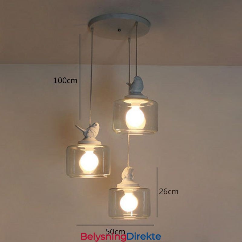 Retro-Stil Glass Pendellampe Little Bird Dekorativ Belysning
