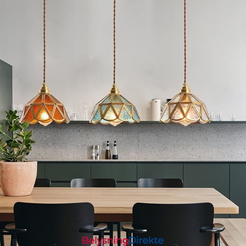 Retro Glass Pendellampe I Japansk Stil I Glass Taklampe