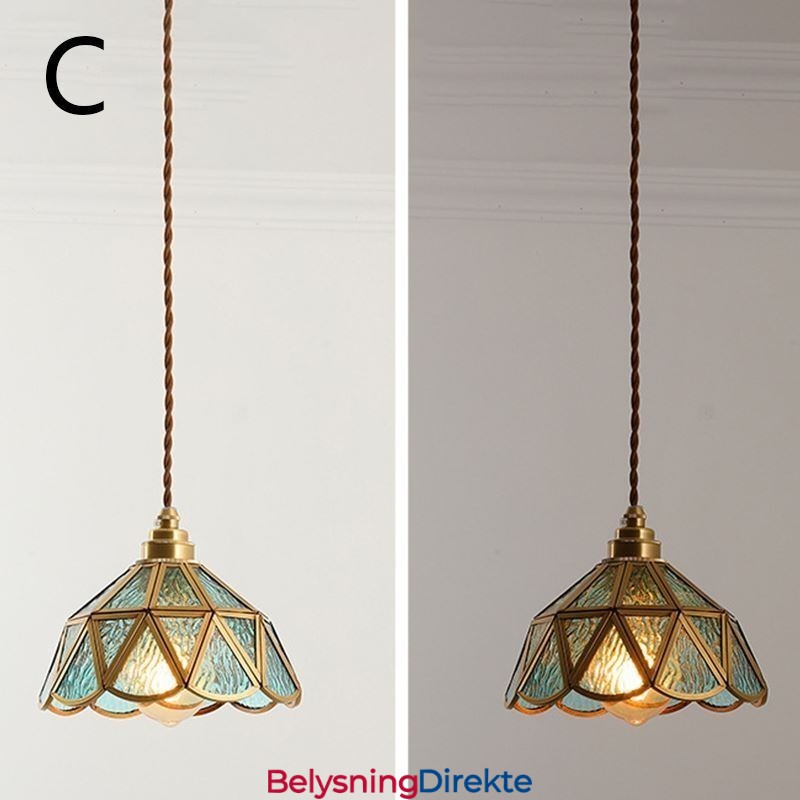 Retro Glass Pendellampe I Japansk Stil I Glass Taklampe