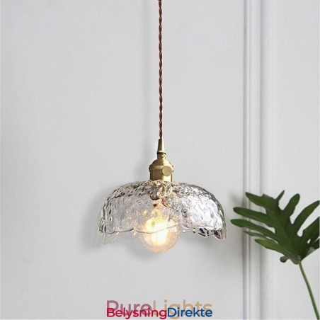 Uregelmessig Messingglass Pendellampe Hammer Glass Taklampe