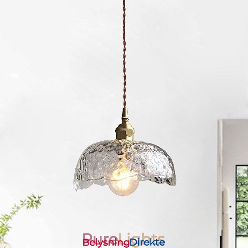 Uregelmessig Messingglass Pendellampe Hammer Glass Taklampe