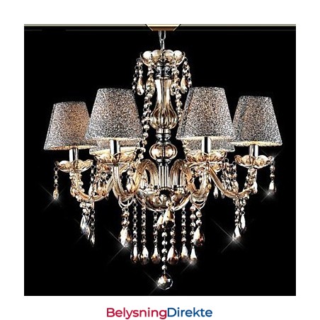 Moderne Samtids Klassisk Vintage Krystall Galvanisert Glass Lysekrone