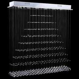 Rektangulær Krystall Pendellampe Taklysekrone Belysning Lamper Armaturer