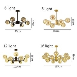 Magic Bean-Anhengslampe I Nordisk Stil, Gypsophila-Anhengslampe I Glasskule