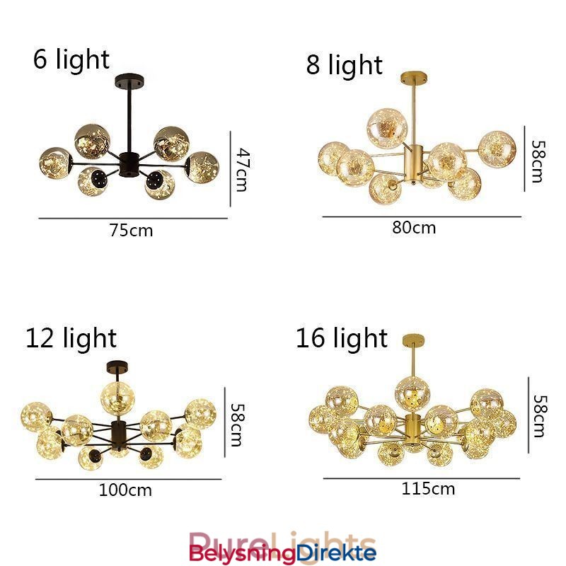 Magic Bean-Anhengslampe I Nordisk Stil, Gypsophila-Anhengslampe I Glasskule