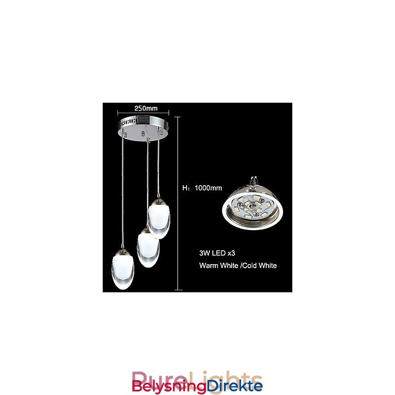 Moderne Samtids Tradisjonell Klassisk Landlig Krom Glass Lysekrone Pendellampe