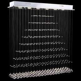 Rektangulær Krystall Pendellampe Taklysekrone Belysning Lamper Armaturer