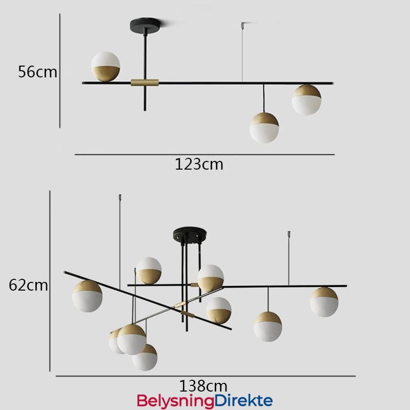Glasskule Lysekrone Taklampe