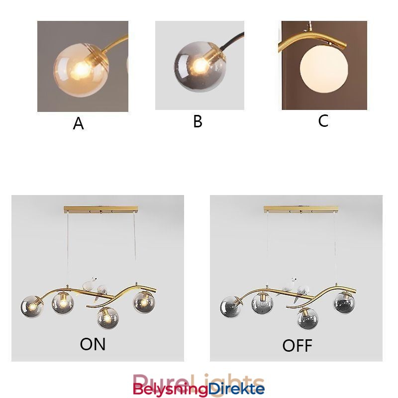 Moderne Minimalistisk Grenpendellampe Med 4 Lamper