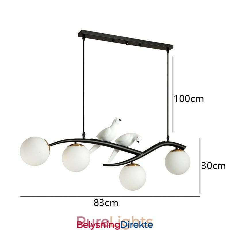 Moderne Minimalistisk Grenpendellampe Med 4 Lamper
