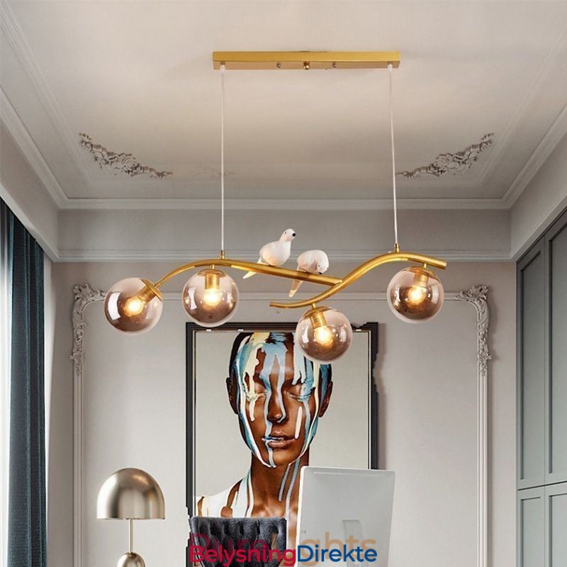 Moderne Minimalistisk Grenpendellampe Med 4 Lamper