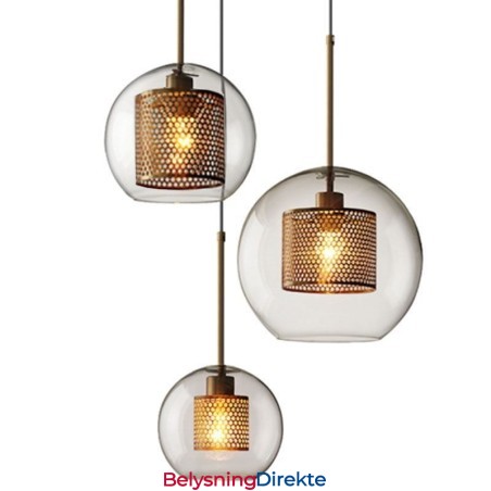 Minimalistisk Glassklyngependellampe Med 3 Lys, Taklampeøy