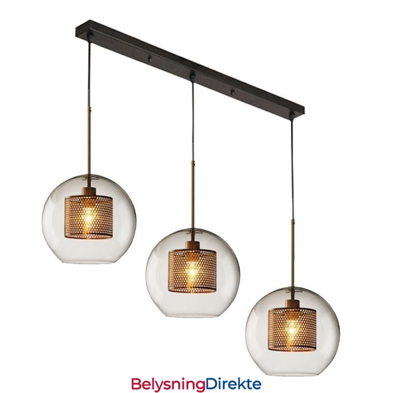 Minimalistisk Glassklyngependellampe Med 3 Lys, Taklampeøy