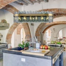 Minimalistisk Glassanhengslampe Unik Farge Rektangulær Taklampe Øy