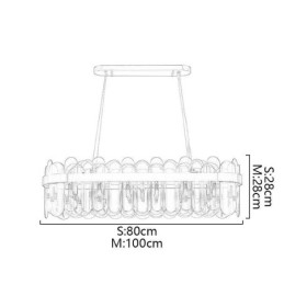 Minimalistisk Glassanhengslampe Unik Farge Rektangulær Taklampe Øy