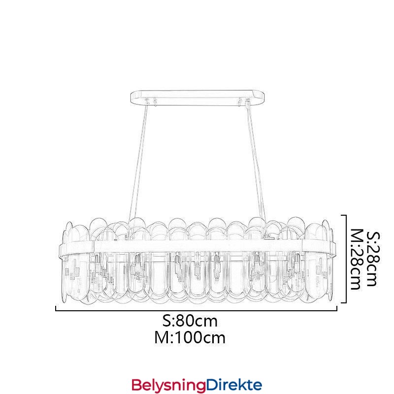 Minimalistisk Glassanhengslampe Unik Farge Rektangulær Taklampe Øy