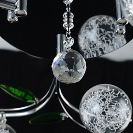 Lysekrone Med 6 Lys Landlig Aluminium Glass Krom